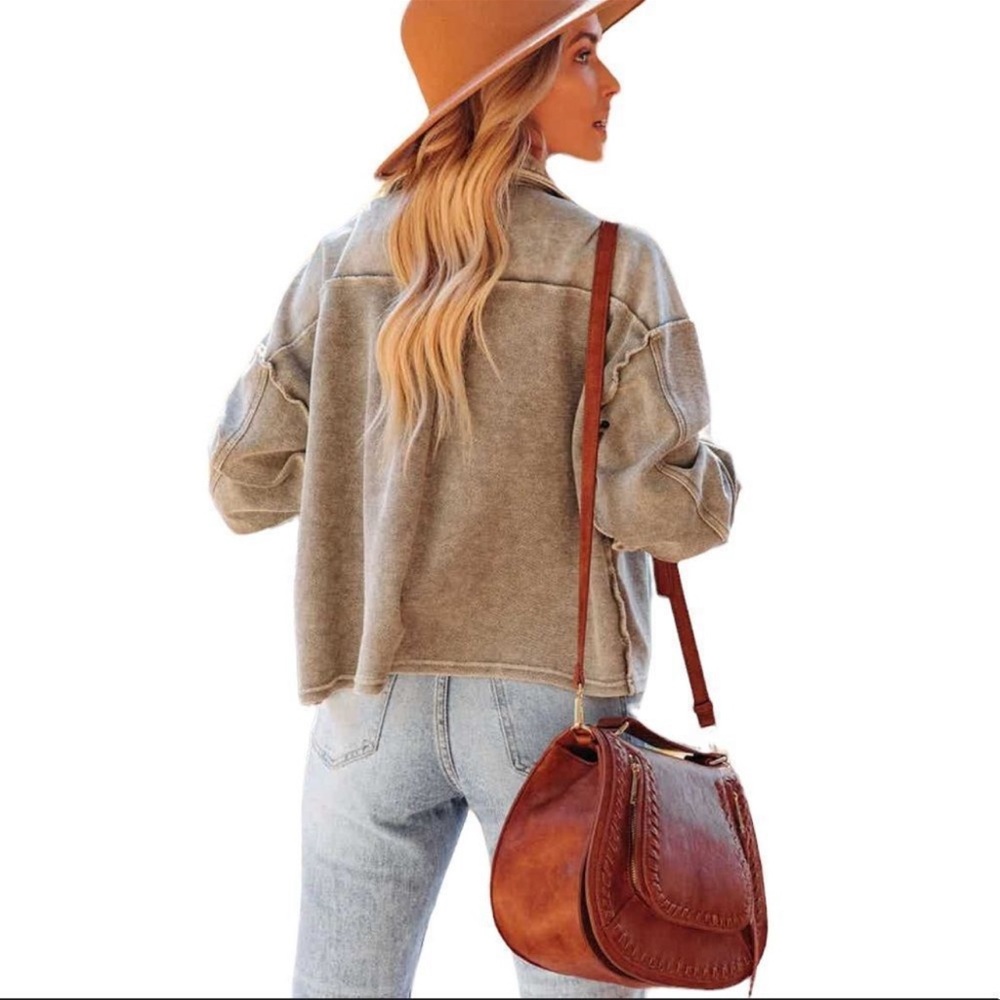 Fate blush Terry shacket, size xs - Picture 2 of 6